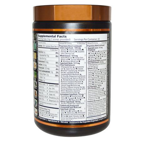 Superfoods, Greener, Kosttillskott: Dragon Herbs, Tonic Alchemy, Ultimate Superfood Blend, 9.5 oz (270 g)