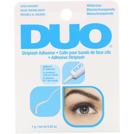 Ögonfransar, Ögon, Smink: DUO, Striplash Adhesive, White/Clear, 0.25 oz (7 g)