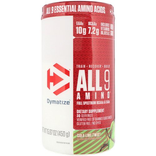 Dymatize Nutrition, All 9 Amino, Cola Lime Twist, 15.87 oz (450 g) Review