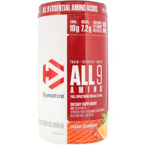 Dymatize Nutrition, All 9 Amino, Orange Cranberry, 15.87 oz (450 g) Review