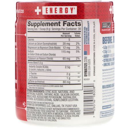 Bcaa, Aminosyror, Kosttillskott, Elektrolyter: Dymatize Nutrition, AminoPro with Energy, Fruit Punch with Caffeine, 9.52 oz (270 g)