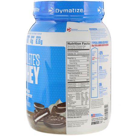 Vassleprotein, Idrottsnäring: Dymatize Nutrition, Athlete’s Whey, Cookies & Cream, 1.75 lb (792 g)