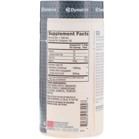 Cla Konjugerad Linolsyra, Vikt, Kost, Kosttillskott: Dymatize Nutrition, CLA, 90 Soft Gels