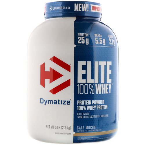 Dymatize Nutrition, Elite, 100% Whey Protein Powder, Cafe Mocha, 5 lbs (2.27 kg) Review