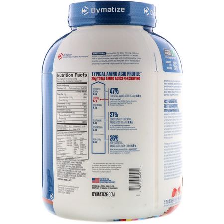 Vassleprotein, Idrottsnäring: Dymatize Nutrition, Elite 100% Whey Protein Powder, Strawberry Blast, 5 lbs (2.3 kg)