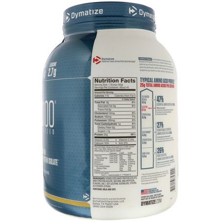 Vassleprotein, Idrottsnäring: Dymatize Nutrition, ISO 100 Hydrolyzed, 100% Whey Protein Isolate, Birthday Cake, 3 lbs (1.4 kg)