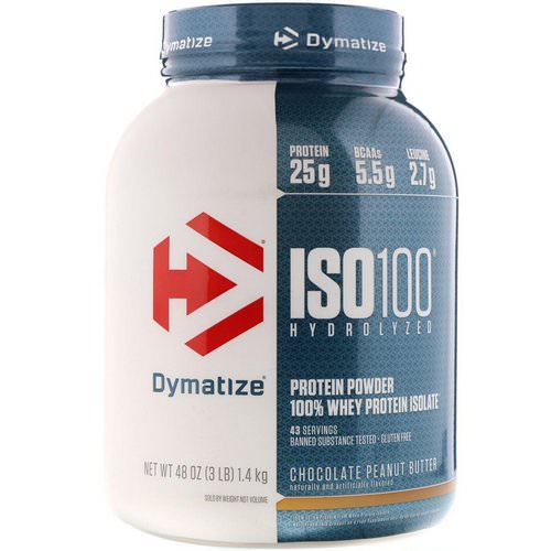 Dymatize Nutrition, ISO 100 Hydrolyzed, 100% Whey Protein Isolate, Chocolate Peanut Butter, 3 lb (1.4 kg) Review