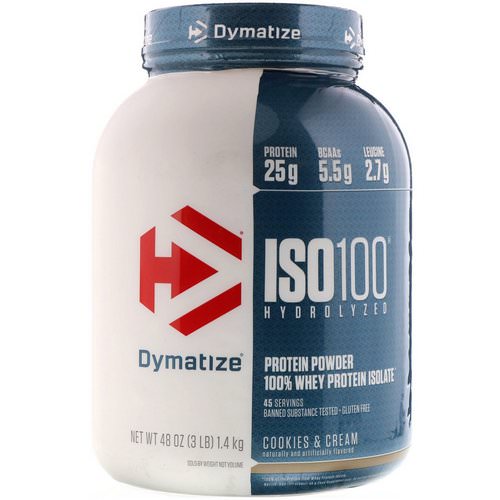 Dymatize Nutrition, ISO 100 Hydrolyzed 100% Whey Protein Isolate, Cookies & Cream, 3 lbs (1.36 kg) Review