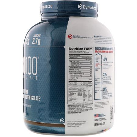 Vassleprotein, Idrottsnäring: Dymatize Nutrition, ISO-100 Hydrolyzed, 100% Whey Protein Isolate, Fudge Brownie, 5 lbs (2.3 kg)