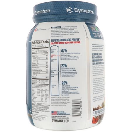 Vassleprotein, Idrottsnäring: Dymatize Nutrition, ISO 100 Hydrolyzed, 100% Whey Protein Isolate, Gourmet Chocolate, 1.6 lbs (725 g)