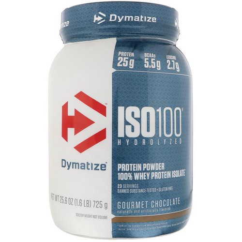 Dymatize Nutrition, ISO 100 Hydrolyzed, 100% Whey Protein Isolate, Gourmet Chocolate, 1.6 lbs (725 g) Review