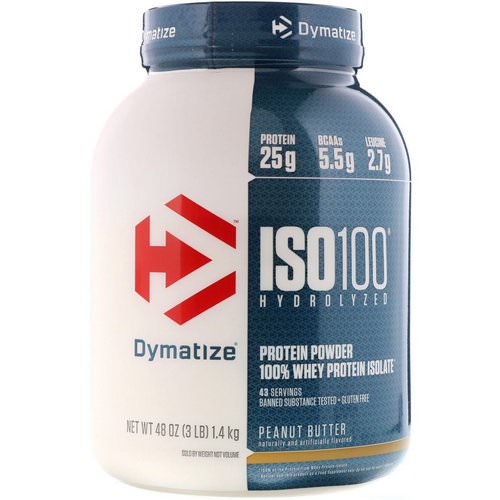 Dymatize Nutrition, ISO 100 Hydrolyzed, 100% Whey Protein Isolate, Peanut Butter, 3 lbs (1.4 kg) Review