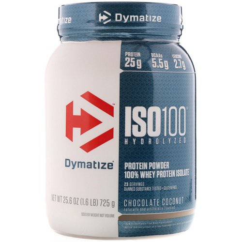 Dymatize Nutrition, ISO 100, Hydrolyzed, 100% Whey Protein Isolate Powder, Chocolate Coconut, 1.6 lbs (725 g) Review