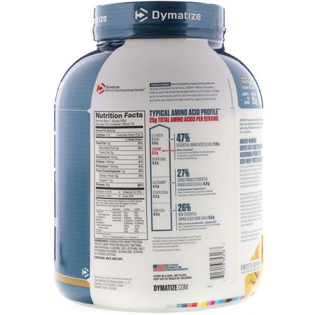 Vassleprotein, Idrottsnäring: Dymatize Nutrition, ISO 100 Hydrolyzed, 100% Whey Protein Isolate, Smooth Banana, 5 lbs (2.3 kg)