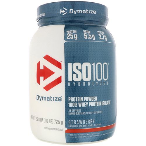 Dymatize Nutrition, ISO 100 Hydrolyzed, 100% Whey Protein Isolate, Strawberry, 1.6 lbs (725 g) Review