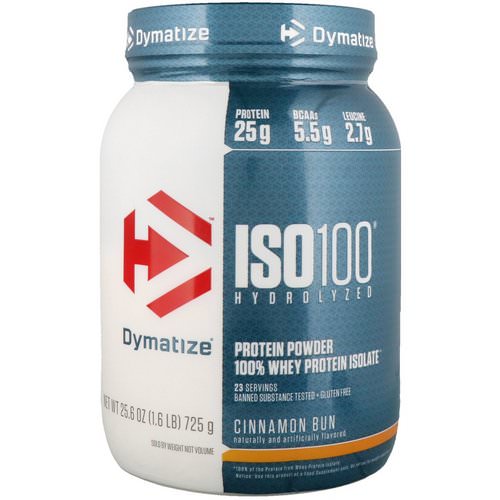 Dymatize Nutrition, ISO100 Hydrolyzed, 100% Whey Protein Isolate, Cinnamon Bun, 1.6 lbs (725 g) Review