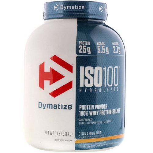 Dymatize Nutrition, ISO100 Hydrolyzed, 100% Whey Protein Isolate, Cinnamon Bun, 5 lbs (2.3 kg) Review