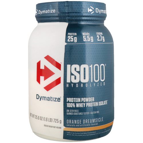 Dymatize Nutrition, ISO100 Hydrolyzed, 100% Whey Protein Isolate, Orange Dreamsicle, 1.6 lbs (725 g) Review