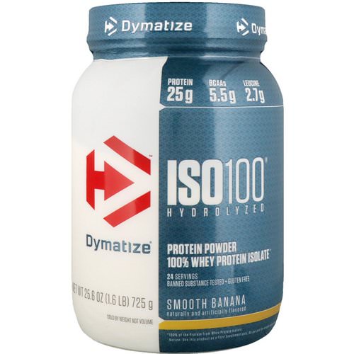 Dymatize Nutrition, ISO100 Hydrolyzed, 100% Whey Protein Isolate, Smooth Banana, 1.6 lbs (725 g) Review