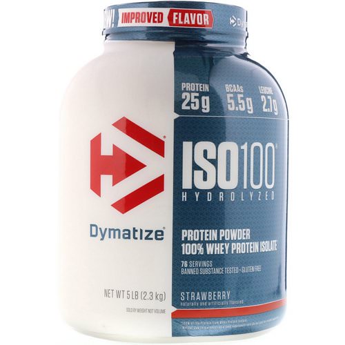 Dymatize Nutrition, ISO100 Hydrolyzed, 100% Whey Protein Isolate, Strawberry, 5 lbs (2.3 kg) Review
