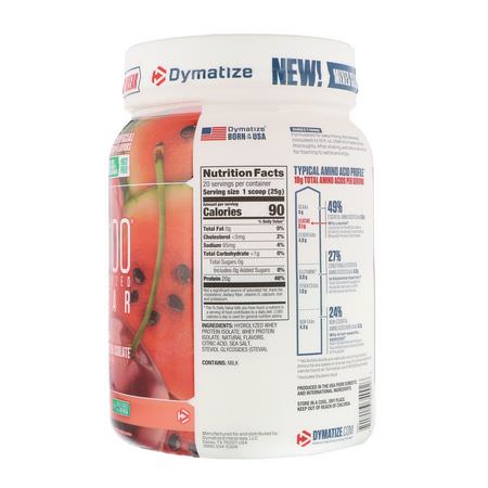 Vassleprotein, Idrottsnäring: Dymatize Nutrition, ISO100 Hydrolyzed Clear, 100% Whey Protein Isolate, Cherry Watermelon, 1.1 lb (500 g)