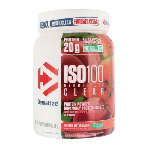 Dymatize Nutrition, ISO100 Hydrolyzed Clear, 100% Whey Protein Isolate, Cherry Watermelon, 1.1 lb (500 g) Review
