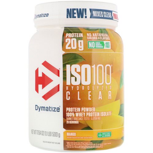 Dymatize Nutrition, ISO100 Hydrolyzed Clear, 100% Whey Protein Isolate, Mango, 1.1 lb (500 g) Review