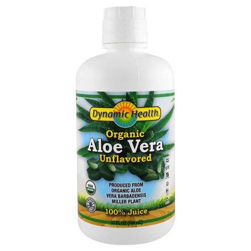 Dynamic Health Laboratories, Organic Aloe Vera, 100% Juice, Unflavored, 32 fl oz (946 ml) Review