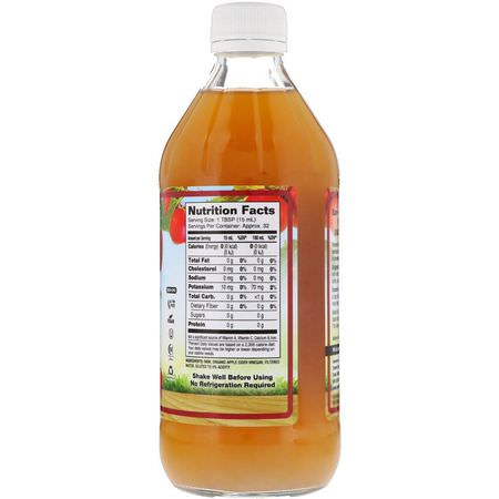 Äppelcidervinäger, Vinrankor, Oljor: Dynamic Health Laboratories, Organic Raw Apple Cider Vinegar with Mother, 16 fl oz (473 ml)