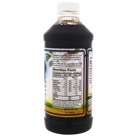 Svart, Körsbärsfruktsyrta, Antioxidanter, Kosttillskott: Dynamic Health Laboratories, Pure Black Cherry, 100% Juice Concentrate, Unsweetened, 16 fl oz (473 ml)