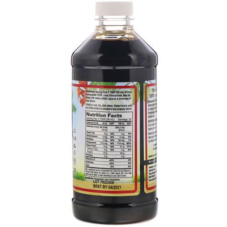 Granatäpplejuice, Fruktjuicer, Drycker, Granatäpplextrakt: Dynamic Health Laboratories, Pure Pomegranate, 100% Juice Concentrate, Unsweetened, 16 fl oz (473 ml)