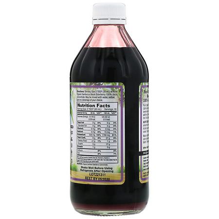 Influensa, Hosta, Förkylning, Kosttillskott: Dynamic Health Laboratories, Pure Sambucus Black Elderberry, 100% Juice Concentrate, Unsweetened, 16 fl oz (473 ml)