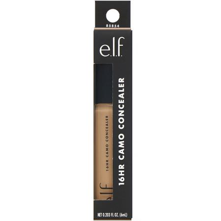 Liquid Concealer, Face, Makeup, Beauty: E.L.F, 16HR Camo Concealer, Deep Chestnut, 0.203 fl oz (6 ml)