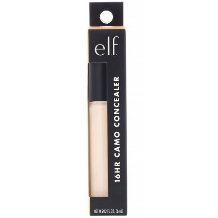 Liquid Concealer, Face, Makeup, Beauty: E.L.F, 16HR Camo Concealer, Fair Warm, 0.203 fl oz (6 ml)