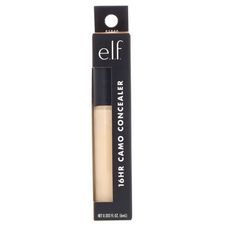 Liquid Concealer, Face, Makeup, Beauty: E.L.F, 16HR Camo Concealer, Light Beige, 0.203 fl oz (6 ml)