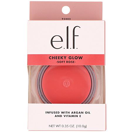 Blush, Cheeks, Makeup, Beauty: E.L.F, Beautifully Bare, Cheeky Glow, Soft Rose, 0.35 oz (10.0 g)