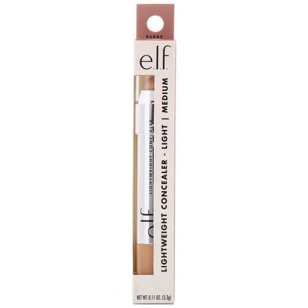 Concealer, Face, Makeup, Beauty: E.L.F, Beautifully Bare, Lightweight Concealer Stick, Light / Medium, 0.11 oz (3.3 g)