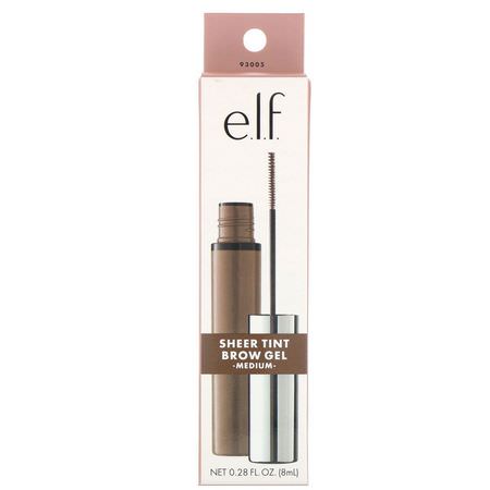 Gels, Brow Pencils, Eyes, Makeup: E.L.F, Beautifully Bare Sheer Tint Brow Gel, Medium, 0.28 fl oz (8 ml)