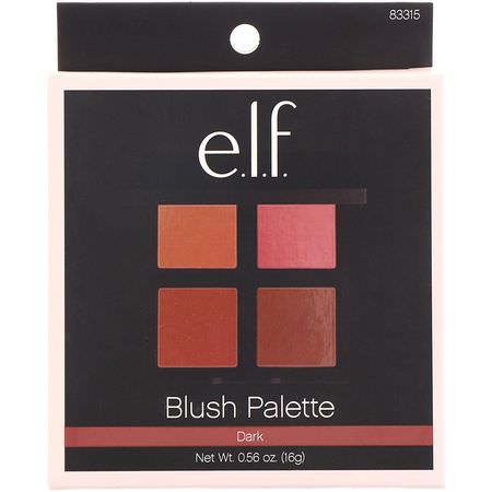Makeuppaletter, Rodnad, Kinder, Makeup: E.L.F, Blush Palette, Dark, Powder, .56 oz (16 g)