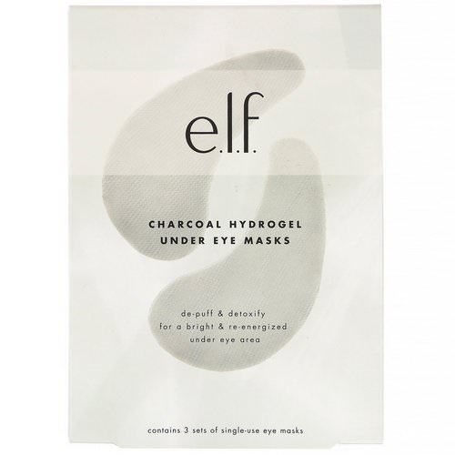 E.L.F, Charcoal Hydrogel Under Eye Masks, 3 Piece Set Review
