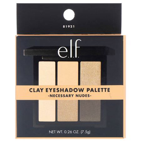 Ögonskugga, Ögon, Smink, Skönhet: E.L.F, Clay Eyeshadow Palette, Necessary Nudes, 0.26 oz (7.5 g)