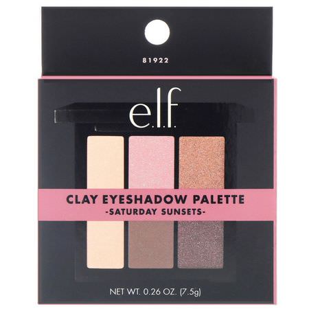 Makeup-Paletter, Ögonskugga, Ögon, Makeup: E.L.F, Clay Eyeshadow Palette, Saturday Sunsets, 0.26 oz (7.5 g )