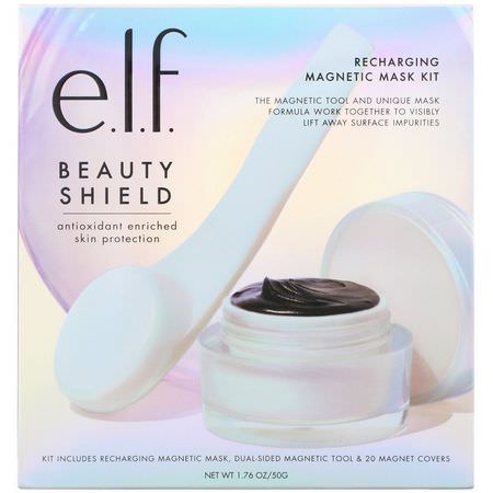 Behandlingsmasker, Peeling, Ansiktsmasker, Skönhet: E.L.F, Beauty Shield Recharging Magnetic Mask Kit, 1.76 oz (50 g)