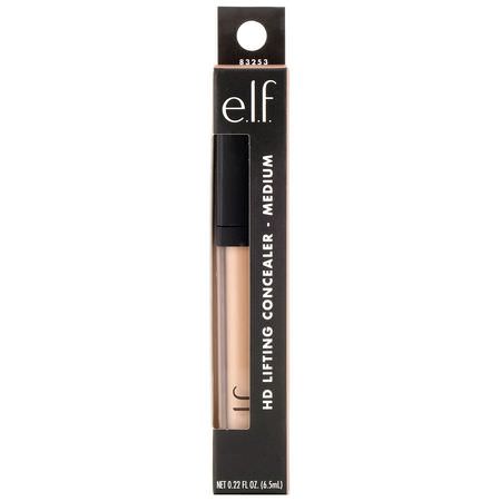 Liquid Concealer, Face, Makeup, Beauty: E.L.F, HD Lifting Concealer, Medium, 0.22 fl oz (6.5 ml)