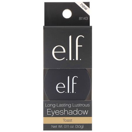 Eyeliner, Eyeshadow, Eyes, Makeup: E.L.F, Long-Lasting Lustrous Eyeshadow, Toast, 0.11 oz (3.0 g)