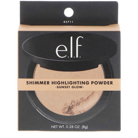 Highlighter, Kinder, Smink, Skönhet: E.L.F, Shimmer Highlighting Powder, Sunset Glow, 0.28 oz (8 g)