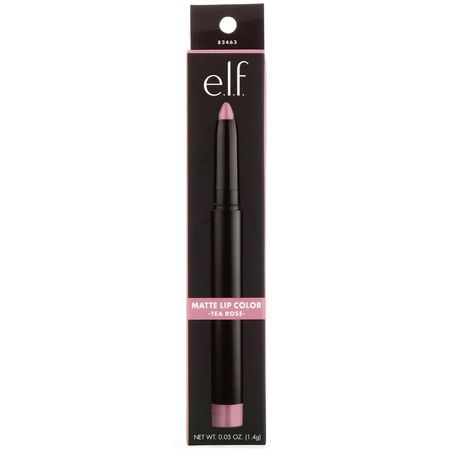 Läppstift, Läppar, Makeup, Skönhet: E.L.F, Studio Matte Lip Color, Tea Rose, 0.06 oz (1.8 g)