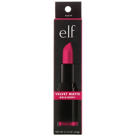 Läppstift, Läppar, Makeup, Skönhet: E.L.F, Velvet Matte Lipstick, Bold Berry, 0.14 oz (4.1 g)