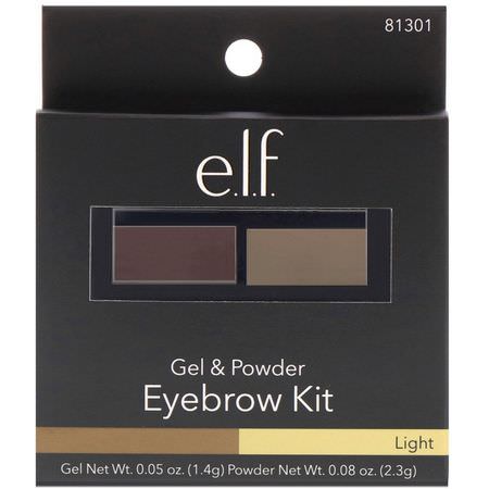 Gels, Brow Pencils, Eyes, Makeup: E.L.F, Eyebrow Kit, Gel & Powder, Light, 0.05 oz (1.4 g), 0.08 oz (2.3 g)