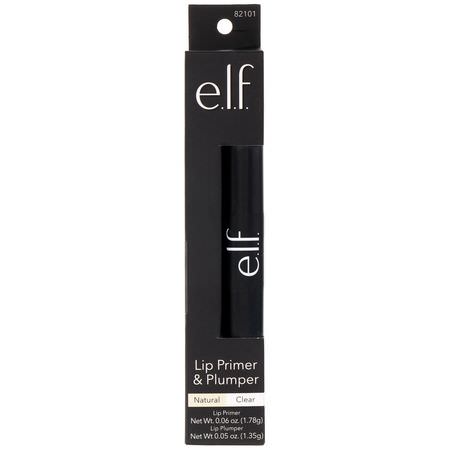 Face Primer, Face, Lip Plumper, Lips: E.L.F, Lip Primer & Plumper, Clear/Natural, 0.05 oz (1.6 g)/0.06 oz (1.7 g)